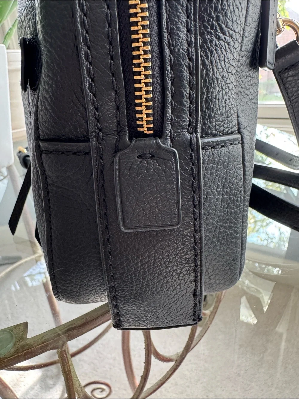 NWT Coach Andi Pebbled Leather Backpack Black Gold Hardware